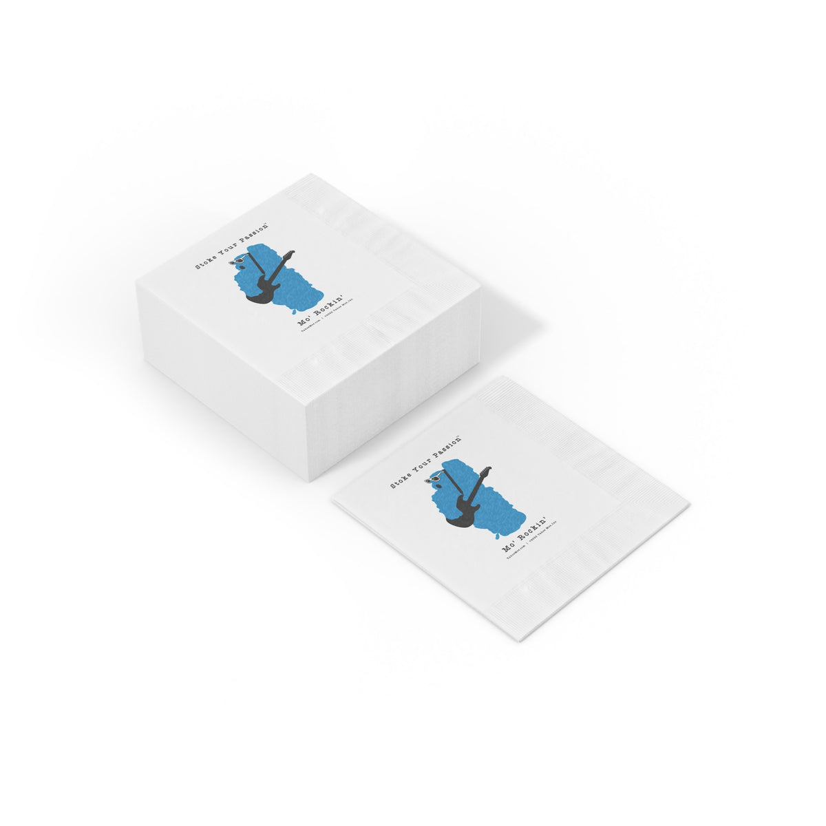 Stoke Your Passion - Rock Guitar Cocktail Napkins —  Mo' Rockin'" Paper Party Napkins
