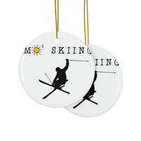 Mo' Skiing - Ceramic Ornaments (Red & Green) (1pc, 3pcs, 5pcs, 10pcs)