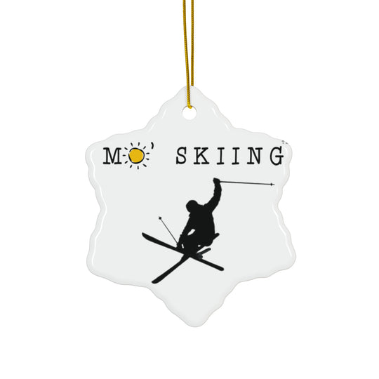 Mo' Skiing - Ceramic Ornaments (Red & Green) (1pc, 3pcs, 5pcs, 10pcs)