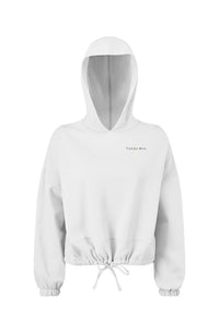 Tahoe Moe Embroidered Logo - Ladies' Cropped Oversize Hooded Sweatshirt