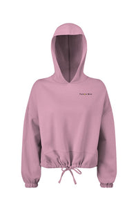 Tahoe Moe Embroidered Logo - Ladies' Cropped Oversize Hooded Sweatshirt