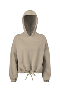 Tahoe Moe Embroidered Logo - Ladies' Cropped Oversize Hooded Sweatshirt