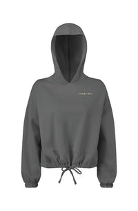 Tahoe Moe Embroidered Logo - Ladies' Cropped Oversize Hooded Sweatshirt