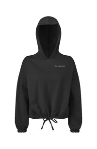 Tahoe Moe Embroidered Logo - Ladies' Cropped Oversize Hooded Sweatshirt