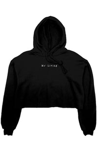 Mo' Living Embroidered - Crop Fleece Hoodie (center chest)