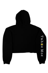Mo' Living Embroidered - Crop Fleece Hoodie (center chest)