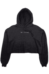 Mo' Living Embroidered - Crop Fleece Hoodie (center chest)