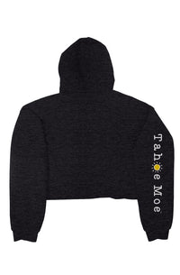 Mo' Living Embroidered - Crop Fleece Hoodie (center chest)