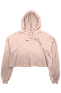 Mo' Living Embroidered - Crop Fleece Hoodie (center chest)