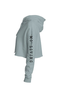 Tahoe Moe Embroidered Logo with Mo' Living - Lightweight Crop Hoodie (left chest, left sleeve)