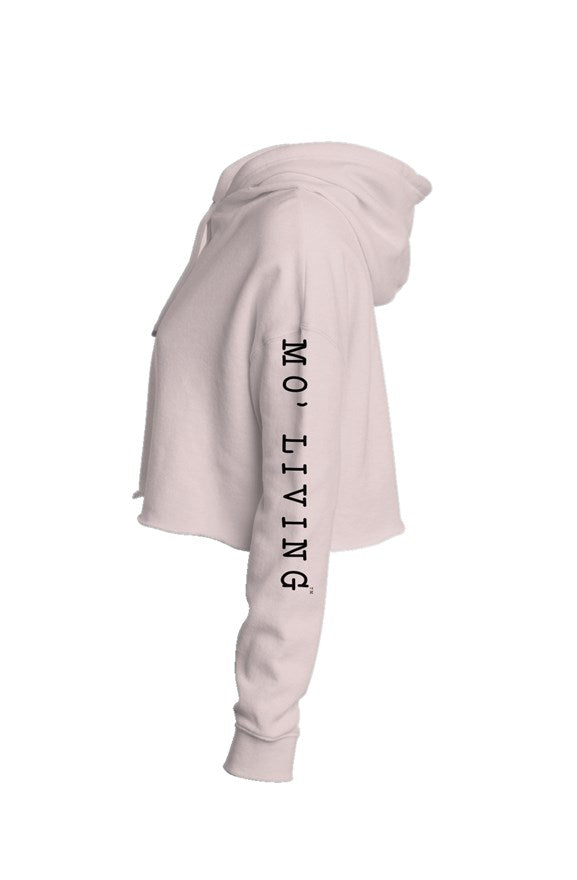 Tahoe Moe Embroidered Logo with Mo' Living - Lightweight Crop Hoodie (left chest, left sleeve)