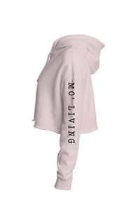 Tahoe Moe Embroidered Logo with Mo' Living - Lightweight Crop Hoodie (left chest, left sleeve)