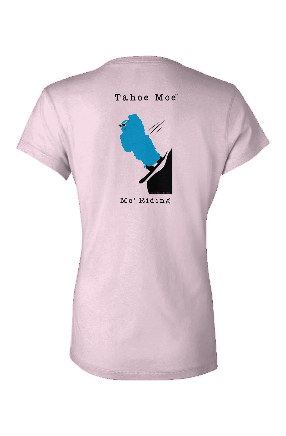 Mo' Riding - Ladies Jersey V-Neck T-Shirt (Design on Back)