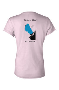 Mo' Riding - Ladies Jersey V-Neck T-Shirt (Design on Back)