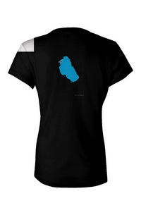 Mo' Riding - Ladies Jersey V-Neck T-Shirt (Design on Back)