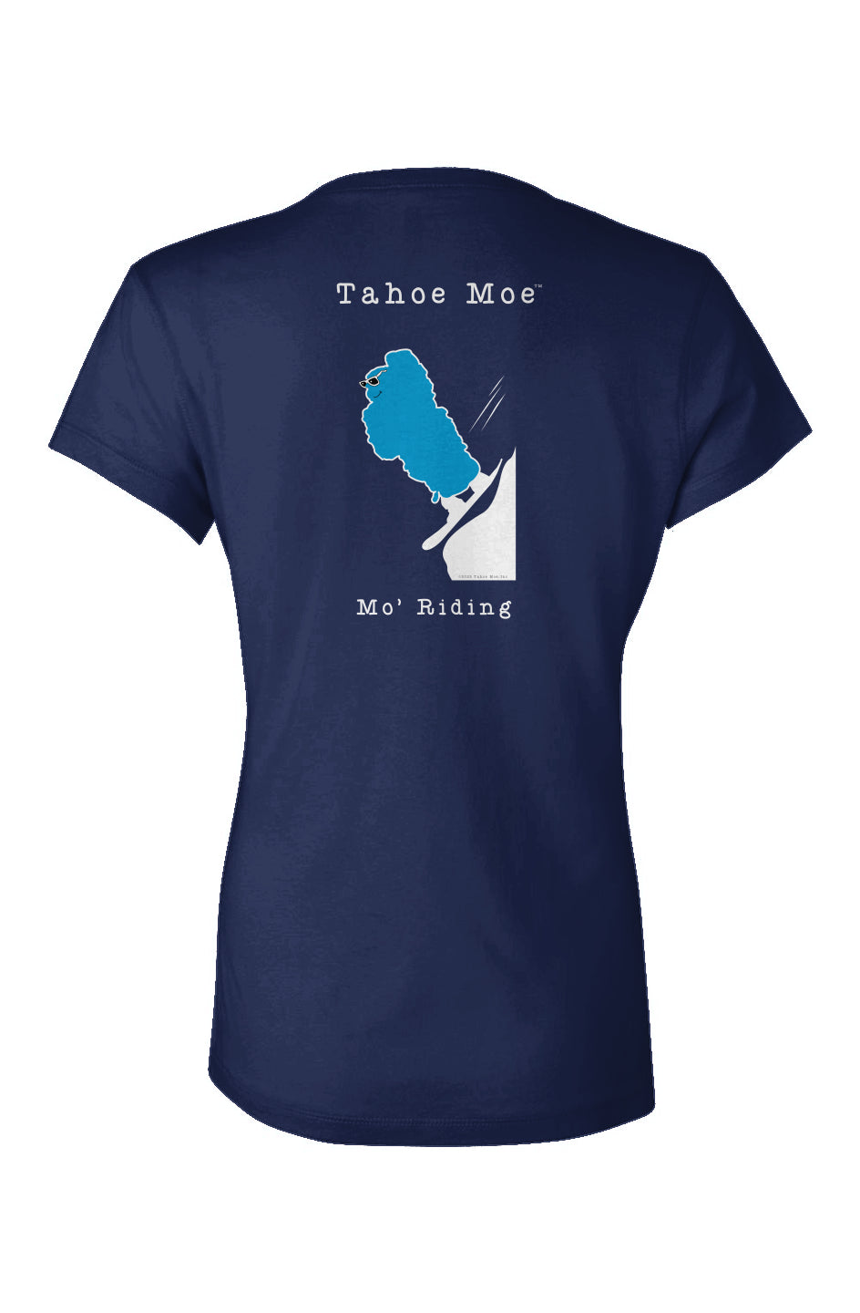 Mo' Riding - Ladies Jersey V-Neck T-Shirt (Design on Back)