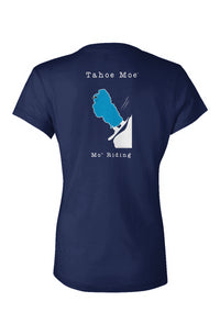 Mo' Riding - Ladies Jersey V-Neck T-Shirt (Design on Back)