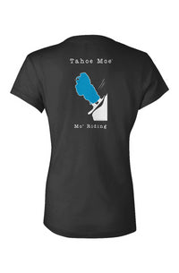 Mo' Riding - Ladies Jersey V-Neck T-Shirt (Design on Back)