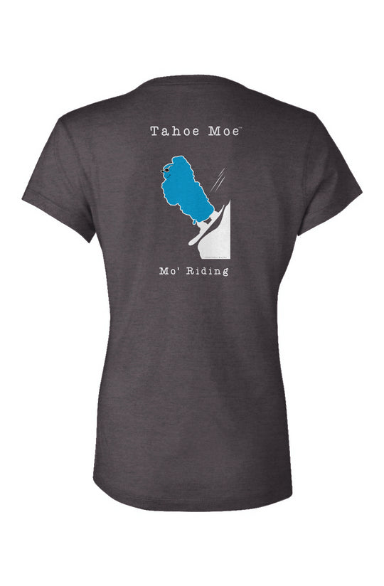 Mo' Riding - Ladies Jersey V-Neck T-Shirt (Design on Back)