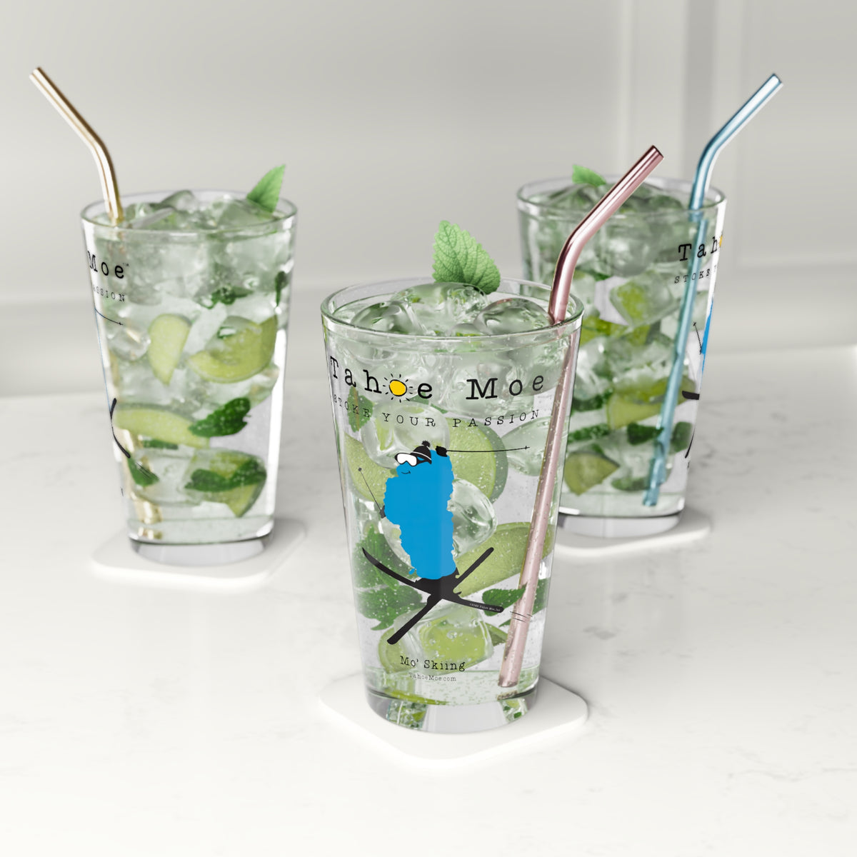 Mo' Skiing - Pint Glass, 16oz