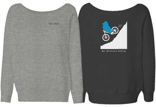 Mo' Mountain Biking - Womens Wide Neck Sweatshirt